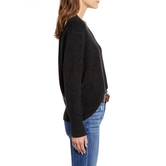 Treasure & Bond Cozy V-Neck Sweater - Charcoal - Medium - Picture 10 of 12